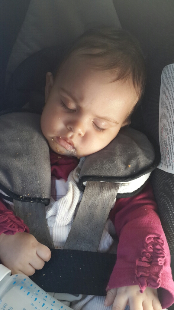 The rare but oh so sweet moments when beasty number two actually sleeps in the car.